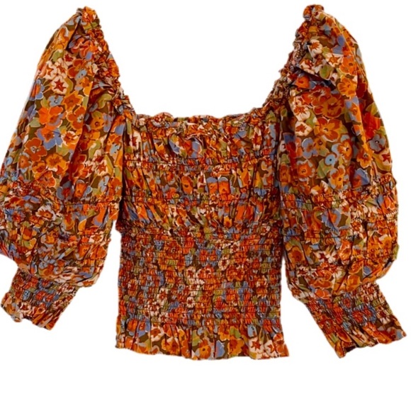 Love The Label Tops - Tuckernuck Love The Label Anthropologie Floral smocked puff sleeve blouse small